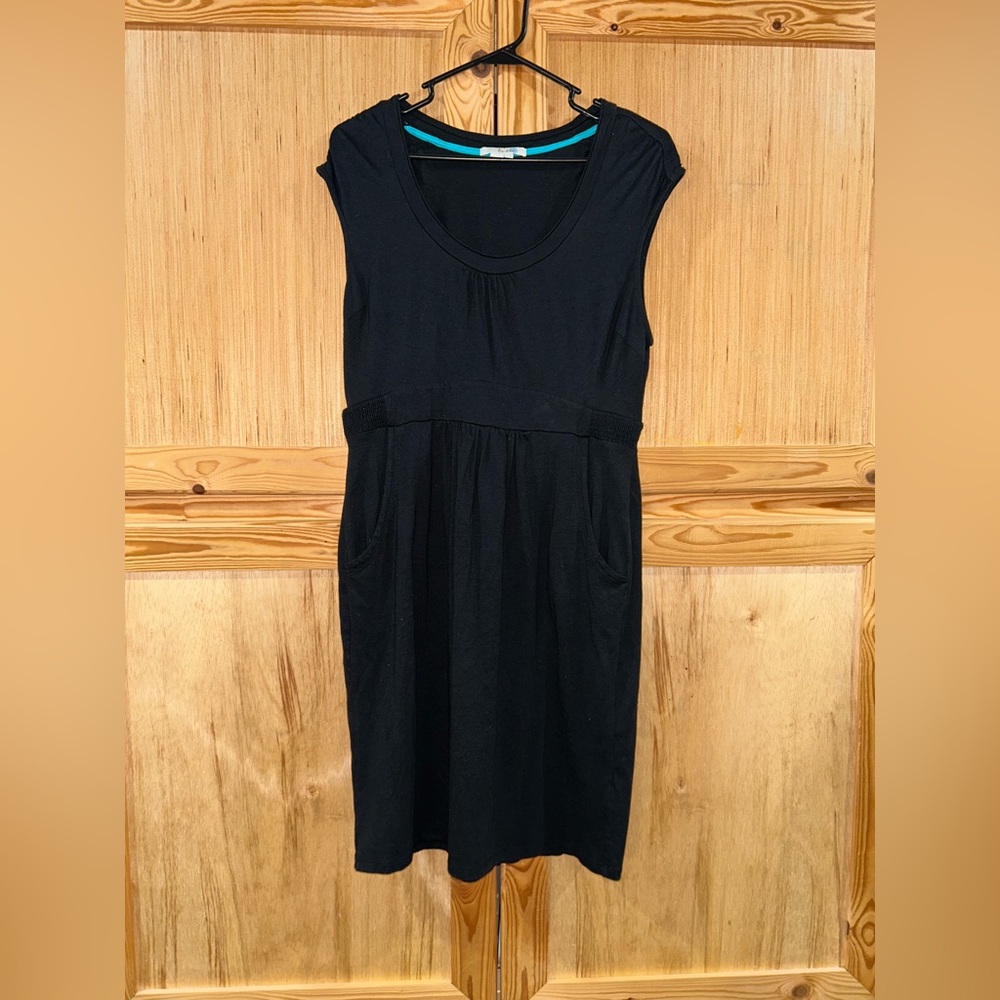 Boden Black jersey knit scoop neck Midi Dress size 12R